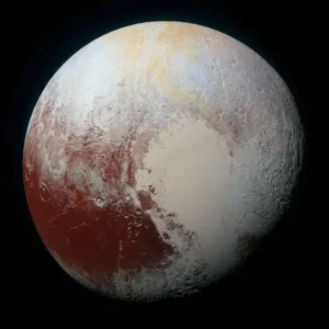 On July 14, 2015, New Horizons made its historic flyby of Pluto, passing within 12,500 kilometers of the surface. That day, it captured high-resolution images of the dwarf planet—one seen here in enhanced color. Credit: JPL, NASA, JHU-APL, SwRI
