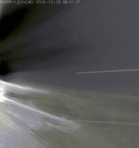 "A glimpse from the Parker Solar Probe shows solar wind surging outward from the sun’s corona—a stunning display of energy in motion." (Image credit: NASA/Johns Hopkins APL/Naval Research Lab)