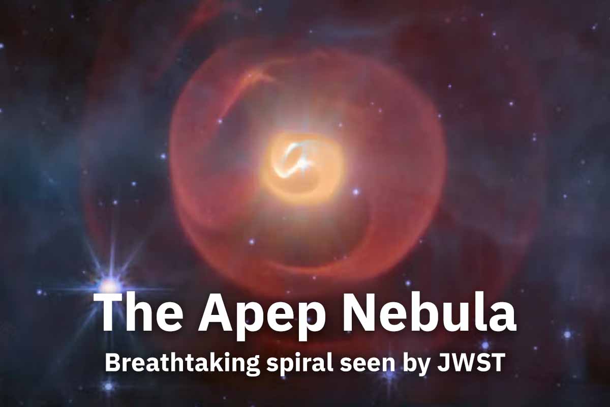 A new JWST image of the Apep nebula. (Han et al./White et al./Dholakia; NASA/ESA)